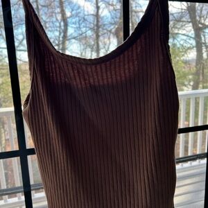 Ribbed Pink/Mauve Tank Top